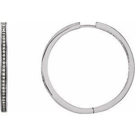 3/8 CTW Diamond Inside-Outside Hoop Earrings