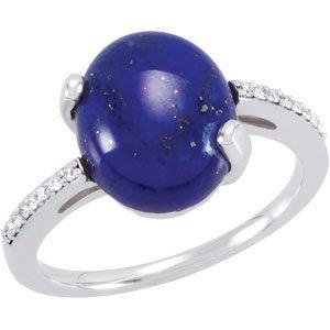 Lapis & .08 CTW Diamond Ring