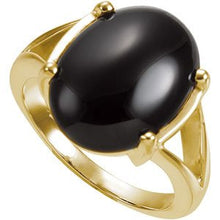 Load image into Gallery viewer, Onyx Cabochon Split Shank Ring

