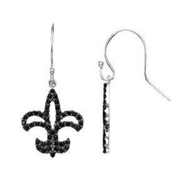 Black Spinel Fleur-de-lis Earrings