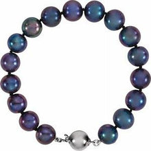 Load image into Gallery viewer, Black Freshwater Cultured Pearl 7.75&quot; Bracelet
