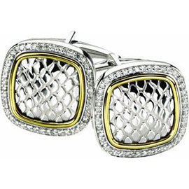 1/2 CTW Diamond Snake Print Cuff Links