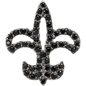 Black Spinel Fleur-De-Lis Pendant