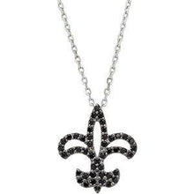 Load image into Gallery viewer, Black Spinel Fleur-De-Lis Pendant
