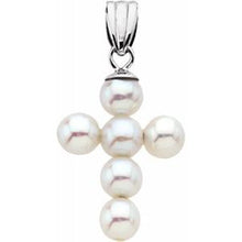 Load image into Gallery viewer, 19.75x14.5 mm Freshwater Cultured Pearl Cross Pendant

