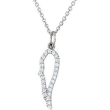 Load image into Gallery viewer, 1/10 CTW Diamond Angel Wing 18&quot; Necklace
