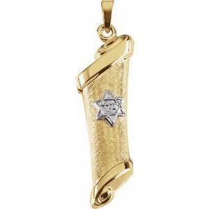 34x12 mm Hollow Mezuzah Pendant