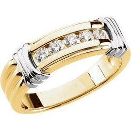 14K Yello 1/2 CTW Diamond Men's Band