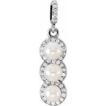 Load image into Gallery viewer, Freshwater Cultured Pearl &amp; 1/5 CTW Diamond Halo-Style Pendant
