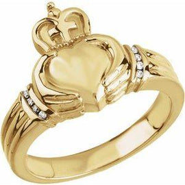 .04 CTW Diamond Claddagh Ring