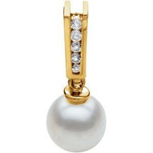 Load image into Gallery viewer, Akoya Cultured Pearl &amp; .07 CTW Diamond Pendant

