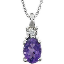 Load image into Gallery viewer, Amethyst &amp; .02 CTW Diamond 18&quot; Necklace
