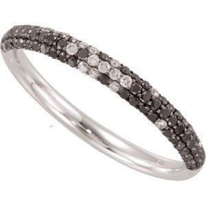 Black Rhodium-Plated 3/8 CTW Black Diamond Micro Pavé Ring