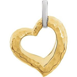 25.3x20.84 mm Hammered Heart Pendant