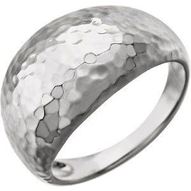 12 mm Hammered Dome Ring