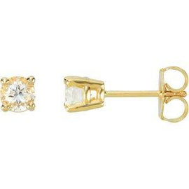 4 mm Round White Topaz Friction Post Stud Earrings