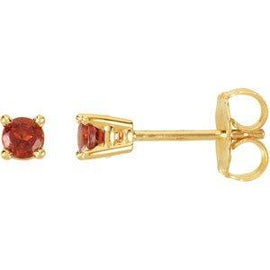 4 mm Round White Topaz Friction Post Stud Earrings