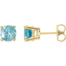 4 mm Round White Topaz Friction Post Stud Earrings