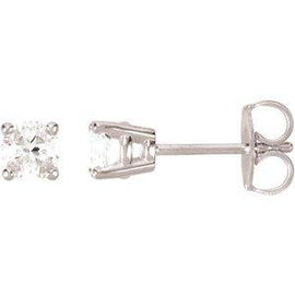 4 mm Round White Topaz Friction Post Stud Earrings