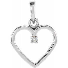 .03 CTW Diamond Heart Pendant