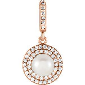 Freshwater Cultured Pearl & 1/8 CTW Diamond Pendant