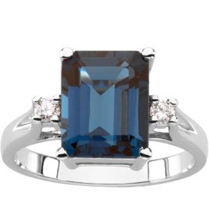 London Blue Topaz & Diamond Accented Ring
