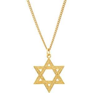 24K Yellow Gold-Plated 32.77x25.9 mm Star of David Pendant