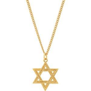 24K Yellow Gold-Plated 28.8x22.62 mm Star of David Necklace