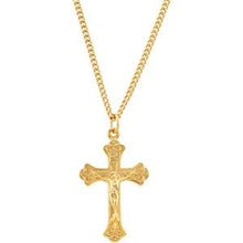 Load image into Gallery viewer, 24K Gold-Plated 36.8x22.3 mm Crucifix 24&quot; Necklace
