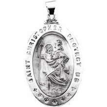 Load image into Gallery viewer, 29x20 mm Hollow Oval St. Christopher Medal
