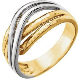 Overlap Hammered Ring