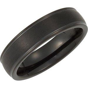 Black 6 mm Grooved Band