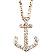 Load image into Gallery viewer, .08 CTW Diamond Anchor 16&quot; Necklace
