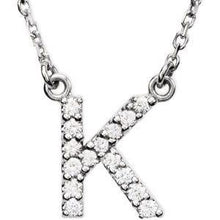 Load image into Gallery viewer, Initial A 1/8 CTW Diamond 16&quot; Necklace
