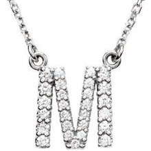 Load image into Gallery viewer, Initial A 1/8 CTW Diamond 16&quot; Necklace
