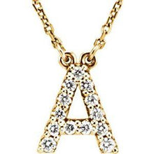 Load image into Gallery viewer, Initial A 1/8 CTW Diamond 16&quot; Necklace
