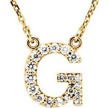 Load image into Gallery viewer, Initial A 1/8 CTW Diamond 16&quot; Necklace
