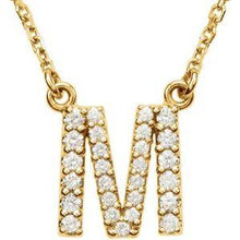 Load image into Gallery viewer, Initial A 1/8 CTW Diamond 16&quot; Necklace
