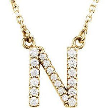 Load image into Gallery viewer, Initial A 1/8 CTW Diamond 16&quot; Necklace
