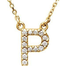 Load image into Gallery viewer, Initial A 1/8 CTW Diamond 16&quot; Necklace
