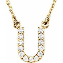 Load image into Gallery viewer, Initial A 1/8 CTW Diamond 16&quot; Necklace
