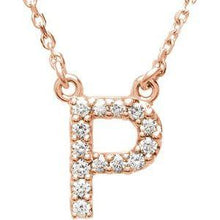 Load image into Gallery viewer, Initial A 1/8 CTW Diamond 16&quot; Necklace
