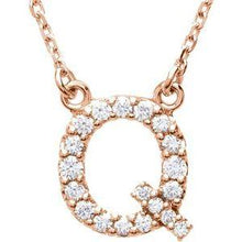 Load image into Gallery viewer, Initial A 1/8 CTW Diamond 16&quot; Necklace
