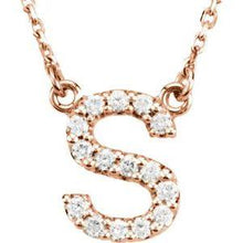 Load image into Gallery viewer, Initial A 1/8 CTW Diamond 16&quot; Necklace
