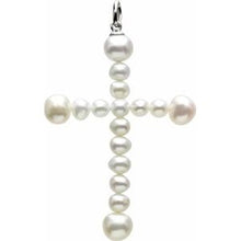 Load image into Gallery viewer, 49.5x34 mm Freshwater Cultured Pearl Cross Pendant
