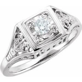 1/6 CTW Diamond Filigree Ring