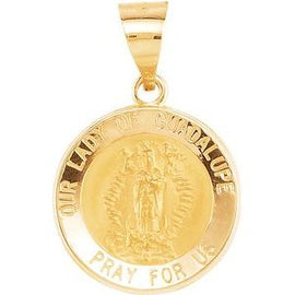 15 mm Round Hollow Our Lady of Guadalupe Medal