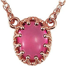 Load image into Gallery viewer, 8x6 mm Oval Pink Tourmaline 18&quot; Necklace
