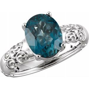 10x8 mm London Blue Topaz Ring