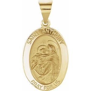 19x14 mm Oval Hollow St. Anthony Medal